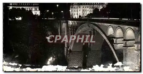 Ansichtskarte AK Luxemborg La Nuit Pont Adolphe Avec Siege Du Plan