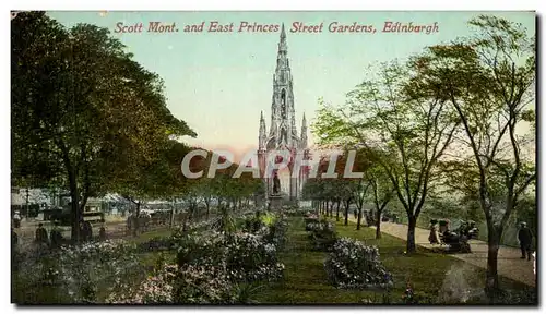 Cartes postales Scott Mont and East Princes Street Gardens Edinburgh