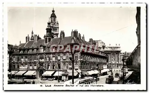 Cartes postales Lille Anclenne Bourse et rue des Manneliers