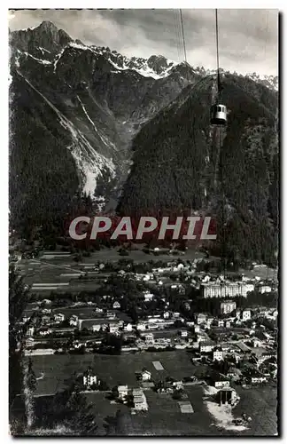 Cartes postales moderne Chamonix Premier troncon du Telepherique de l&#39Aiguille du Midi Au fond le Brevent Chamonix