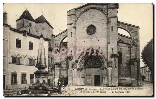 Ansichtskarte AK Cluny L&#39Eglise Notre Dame Style roman et ogival