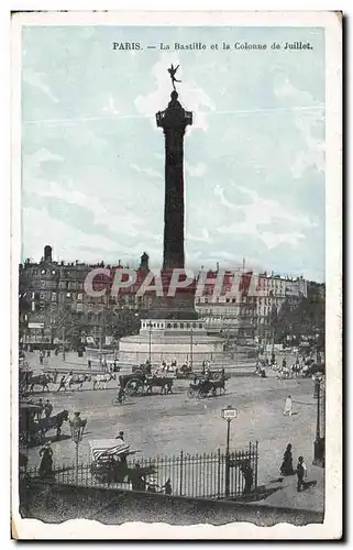 Cartes postales Paris La Bastille et la Colonne de Juillet