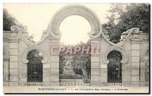 Cartes postales Asnieres Clichy Le Cimetiere des Chiens L&#39Entree