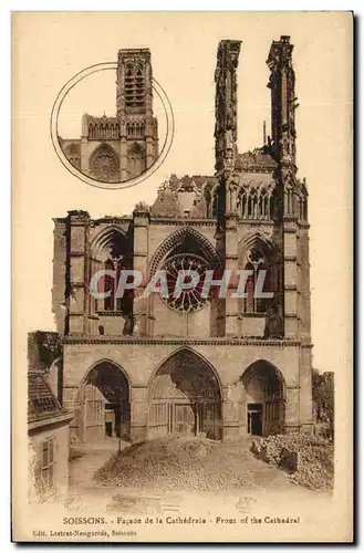 Ansichtskarte AK Soissons Facade De La Cathedrale F