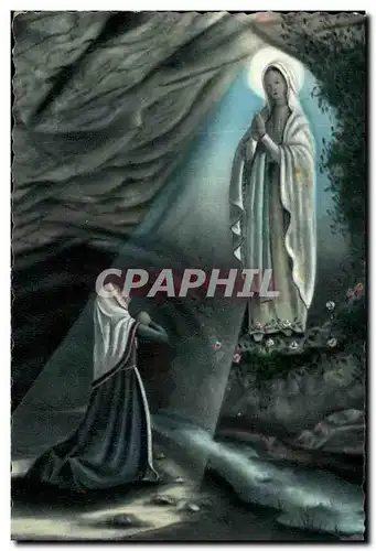 Cartes postales Lourdes L&#39Apparition De Notre Dame De Lourdes a Sainte Bornadette The Holy Apparition