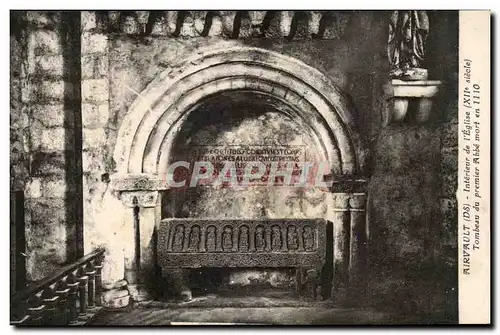 Cartes postales Airvault Interieur de L&#39Eglise Tombeau de Premier Abbe Mort en 1110