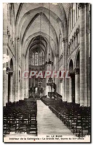 Cartes postales Le Mans Interleur de la Cathedrale La Grande Nef