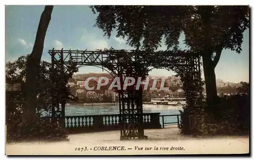 Cartes postales Coblence Vue sur la rive droite Bateau