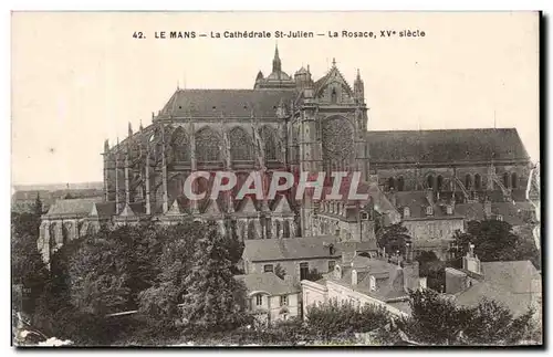 Ansichtskarte AK Le Mans La Cathedrale St Julien La Rosace