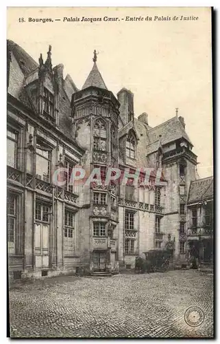 Cartes postales Bourges Palais Jaques Coeur Entree du Palais de Justice