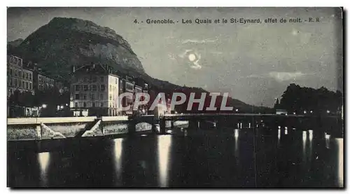 Ansichtskarte AK Grenoble Les Quais Et Le St Eynard Effet De Nuit