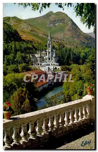 Cartes postales Lourdes La Basilique Et Le Gave