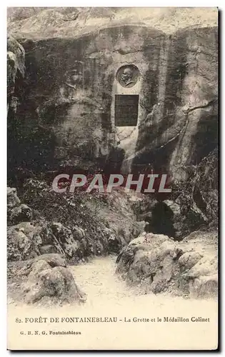 Ansichtskarte AK Foret De Fontainebleau La Grotte Et Le Medaillon Colinet