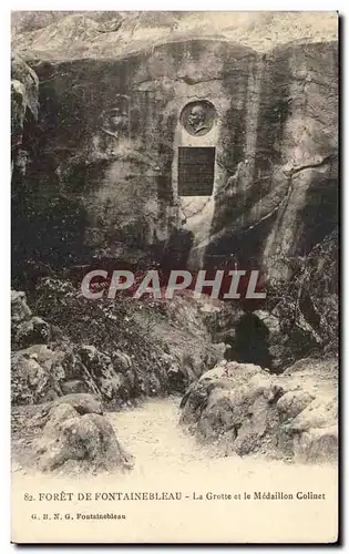 Cartes postales Foret De Fontainebleau La Grotte Et Le Medaillon Colinet