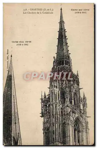 Ansichtskarte AK Chartres Les Clochers De La Cathedrale Clocher