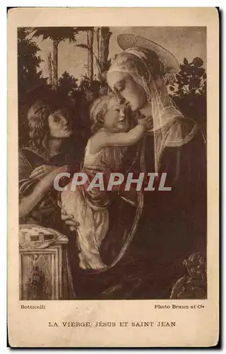 Cartes postales La Vierge Jesus Et Saint Jean Botticelli