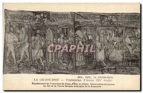 Cartes postales La Chaise Dieu Tapisseries D'arras Representant Les Tentations