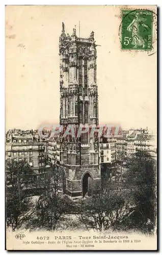 Cartes postales Paris Tour Saint Jacques