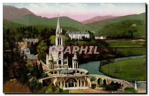 Ansichtskarte AK Lourdes La Basilique Vue du Chateau Fort