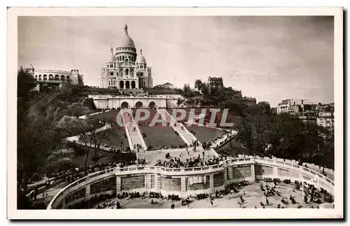 Ansichtskarte AK Paris En Flanant La Basilique du Sacre Coeur et l&#39escalier Monumental Montmartre