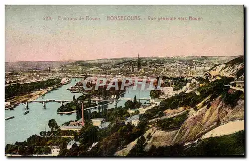 Ansichtskarte AK Environs De Rouen Bonsecours Vue Generale Vers Rouen