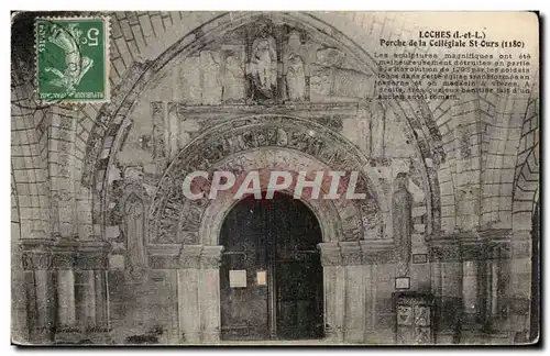 Cartes postales Loches Porche De La Collegiale St Ours