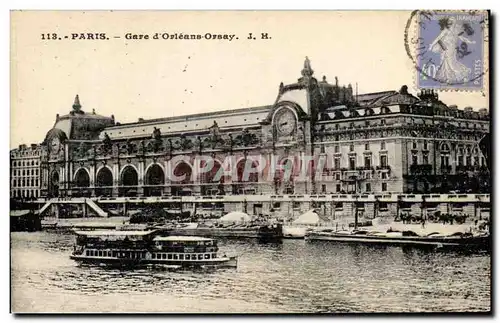 Ansichtskarte AK Paris Gare D&#39Orleans Orsay peniche