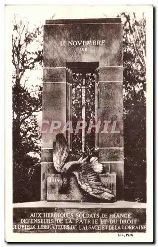 Ansichtskarte AK Aux Heroiques Soldats De France Defenseurs De La Patrie Et Du Droit Militaria Compiegne