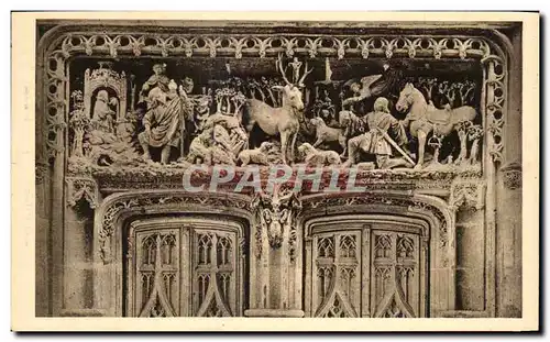 Cartes postales Amboise Le Chateau La Chapelle St Hubert Haut Relief Representant La Chasse De Saint Hubert