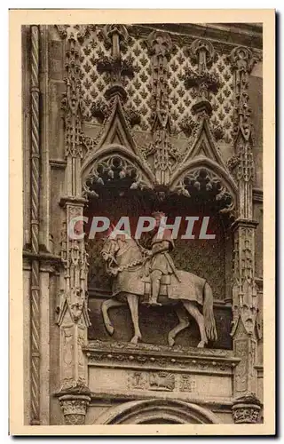 Cartes postales La Douce France Chateaux De La Loire Chateau De Blois Statue equestre de Louis XII