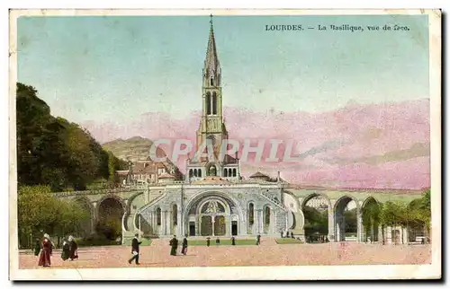 Cartes postales Lourdes La Basilique Vue De Face