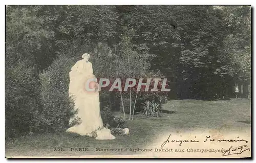 Cartes postales Paris Monument d&#39Alphonse Daudet Aux Champs Elysees