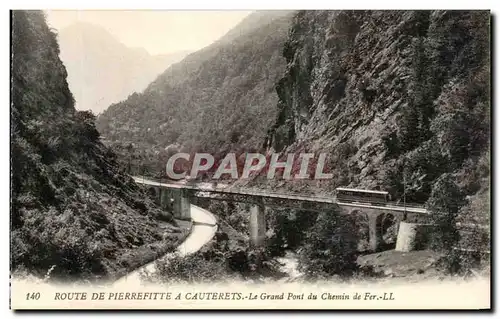 Cartes postales Cauterets Route De Pierrefitte a Le Grand Pont du Chemin de Fer