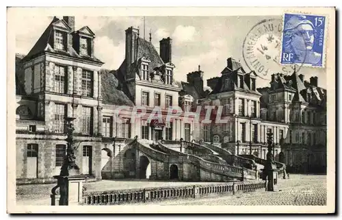 Cartes postales Fontainebleau Le palais Cour des adieux et escalier du fer a cheval