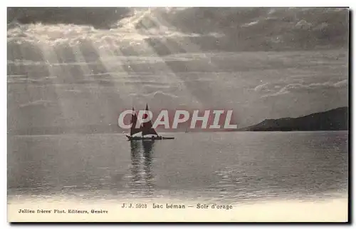 Cartes postales Lac Leman Soir d&#39Orage