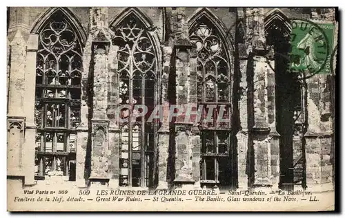 Ansichtskarte AK Les Ruines De Grande Saint Quentin La Basilique Militaria