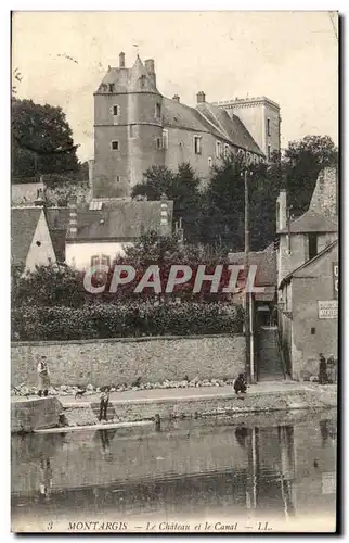 Cartes postales Montargis Le Chateau et le Canal Pecheurs Peche