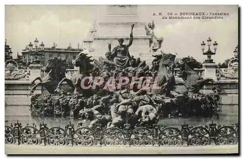 Cartes postales Bordeaux Fontaine du Monument des Girondins