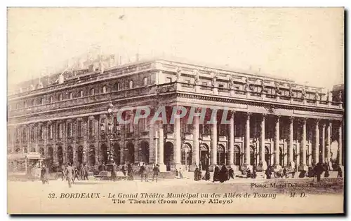 Ansichtskarte AK Bordeaux Le Grand Theatre Municipal Vu DEs Allee De Tourny