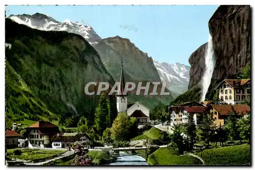 Cartes postales moderne Lauterbrunnen Mit Staubbach Und Jungfrau