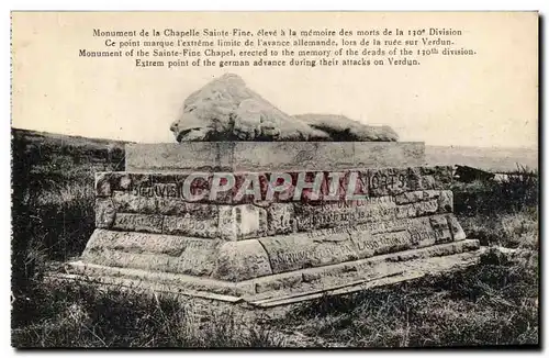 Cartes postales Monument de la Chapelle Sainte Fine eleve a la Memoire des morts de la Division Militaria