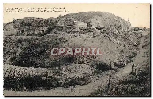 Cartes postales Fort de Vaux Les Fosses du Fort Cote Nord Militaria