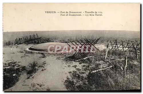 Cartes postales Verdun Fort de Douaumont Tourelle de 155 Militaria