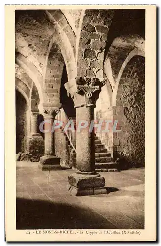 Ansichtskarte AK Le Mont st Michel La Crypte de L&#39Aquillon