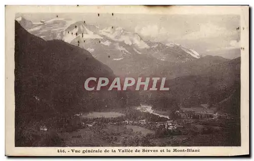 Cartes postales Vue Generale de la Vallee de Servoz et le Mont Blanc