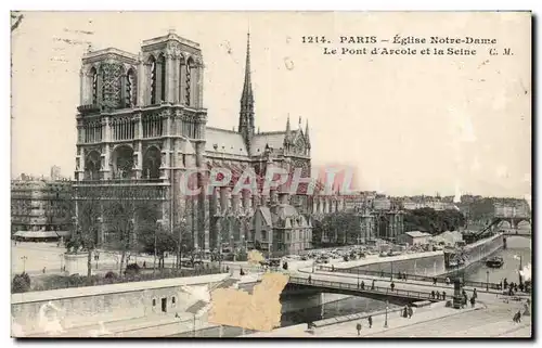 Cartes postales Paris Eglise Notre Dame Le pont d'Arcole et la Seine