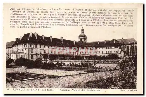 Cartes postales Luxeuil les Bains Ancienne Abbaye des Benedictins