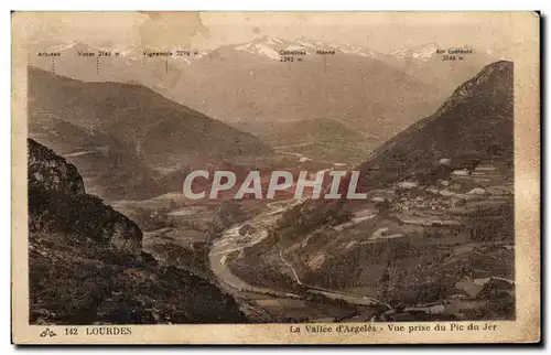 Cartes postales Lourdes la Vallee d&#39Argeles Vue prise du Pic du Jer