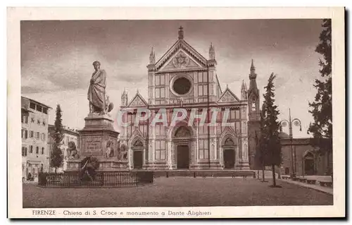 Ansichtskarte AK Flrenze Chiesa di S Croce e monumento a Dante Alighieri