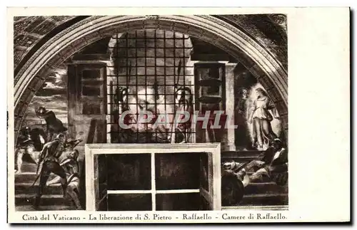 Cartes postales Citta del Vaticano la liberazione di S Pietro Raffaello Camere di Raffaello